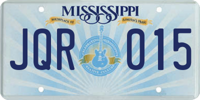MS license plate JQR015