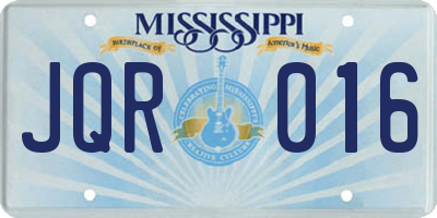 MS license plate JQR016
