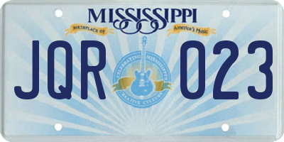 MS license plate JQR023