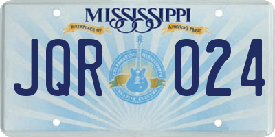 MS license plate JQR024