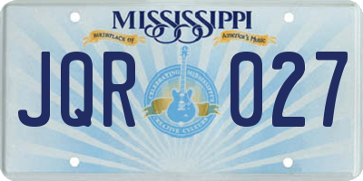 MS license plate JQR027