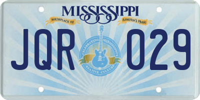 MS license plate JQR029