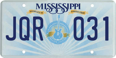 MS license plate JQR031