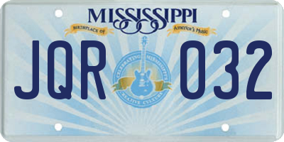 MS license plate JQR032