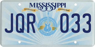 MS license plate JQR033