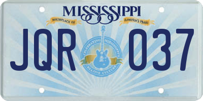 MS license plate JQR037