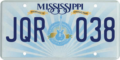 MS license plate JQR038