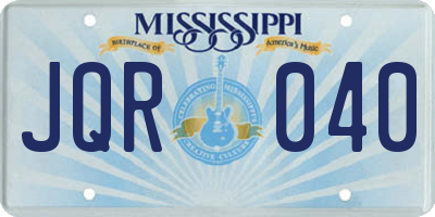 MS license plate JQR040