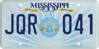 MS license plate JQR041