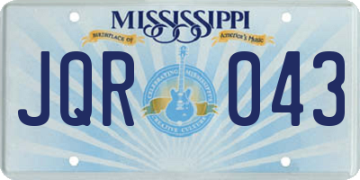 MS license plate JQR043
