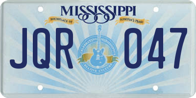 MS license plate JQR047