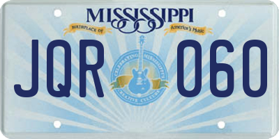 MS license plate JQR060