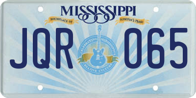 MS license plate JQR065