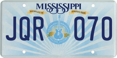 MS license plate JQR070