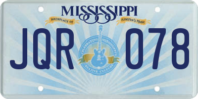 MS license plate JQR078