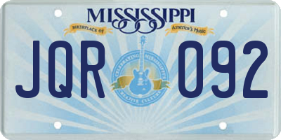 MS license plate JQR092