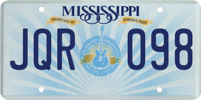 MS license plate JQR098