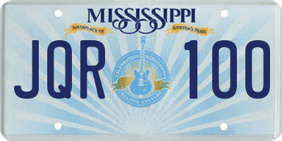 MS license plate JQR100