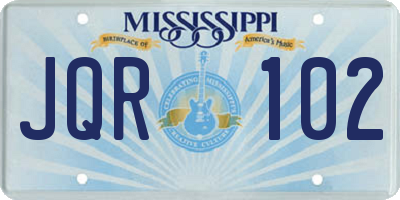 MS license plate JQR102