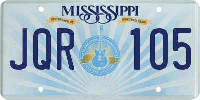 MS license plate JQR105