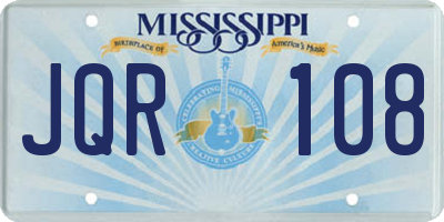 MS license plate JQR108