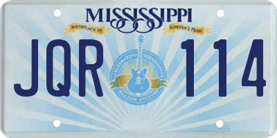 MS license plate JQR114