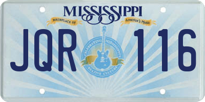MS license plate JQR116