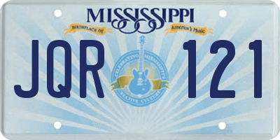 MS license plate JQR121