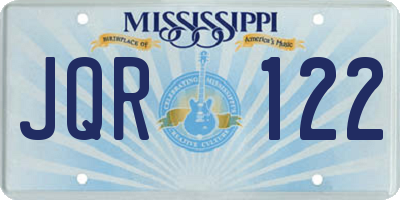 MS license plate JQR122
