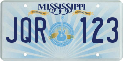 MS license plate JQR123