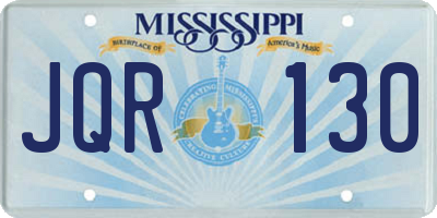 MS license plate JQR130