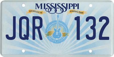 MS license plate JQR132