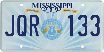 MS license plate JQR133
