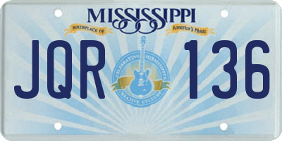 MS license plate JQR136