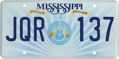 MS license plate JQR137