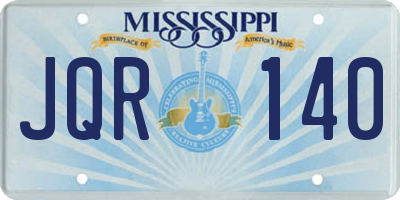 MS license plate JQR140