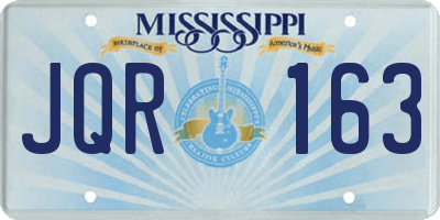 MS license plate JQR163