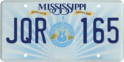 MS license plate JQR165