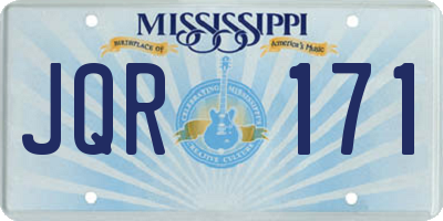 MS license plate JQR171