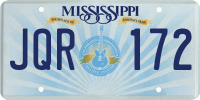 MS license plate JQR172