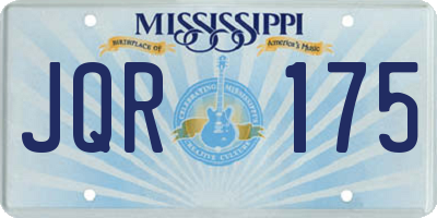 MS license plate JQR175