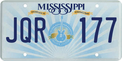MS license plate JQR177