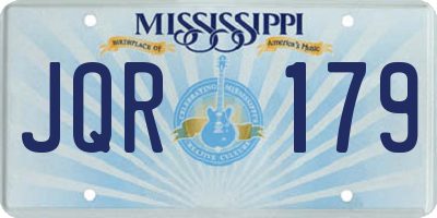 MS license plate JQR179