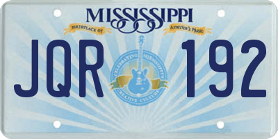 MS license plate JQR192