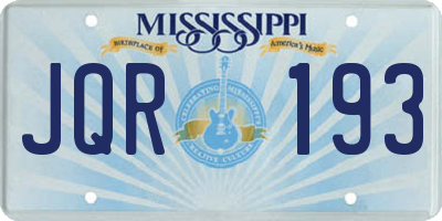 MS license plate JQR193