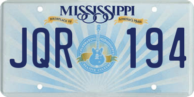 MS license plate JQR194