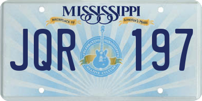 MS license plate JQR197