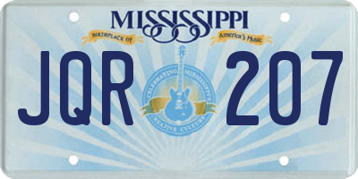 MS license plate JQR207
