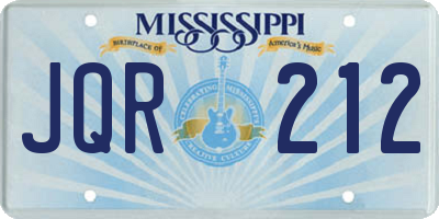 MS license plate JQR212