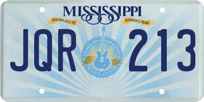MS license plate JQR213